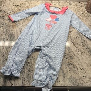 Jelly Beans Blue and Pink Heart Footie